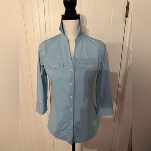 J.McLaughlin baby blue button down shirt.